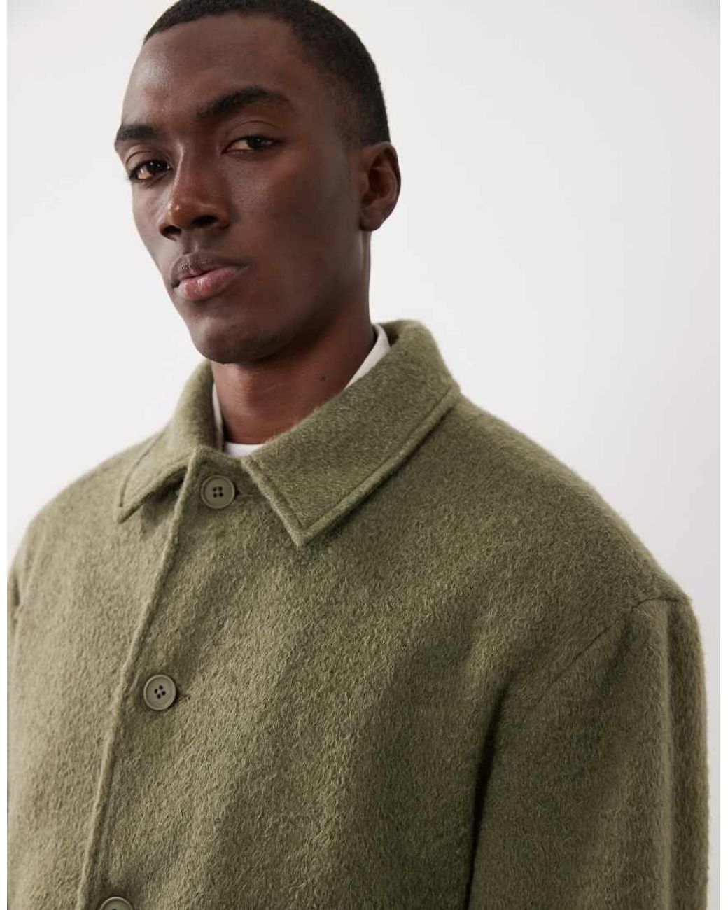 ASOS Green Wool Look Bomber Jacket for men