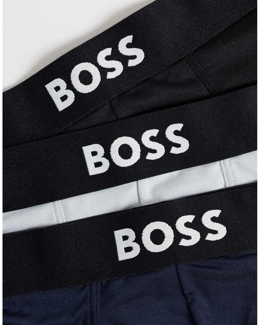 Boss Blue One 3 Pack Micro Front Icon Logo Trunks for men
