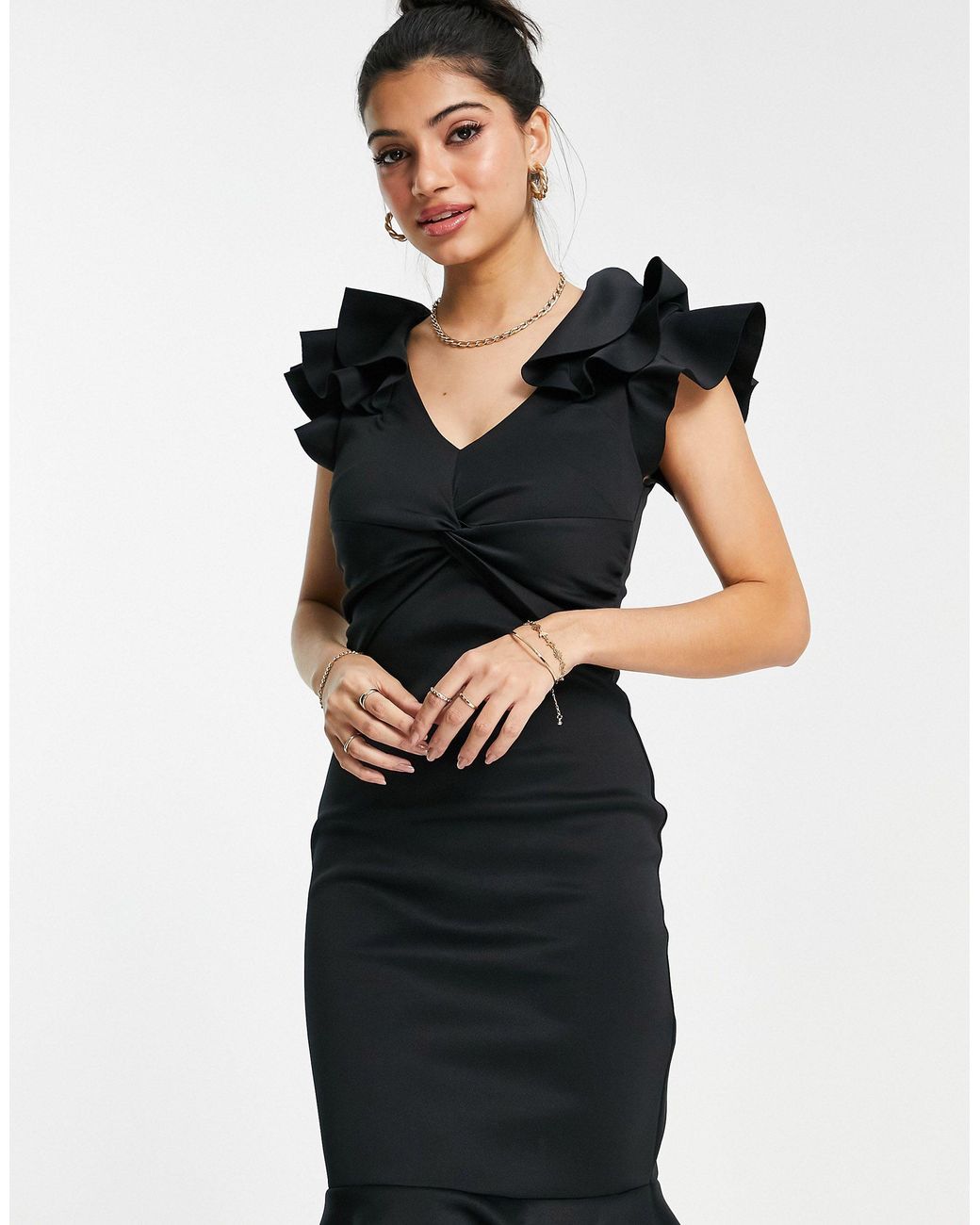 Lipsy delilah halter store frill bodycon dress