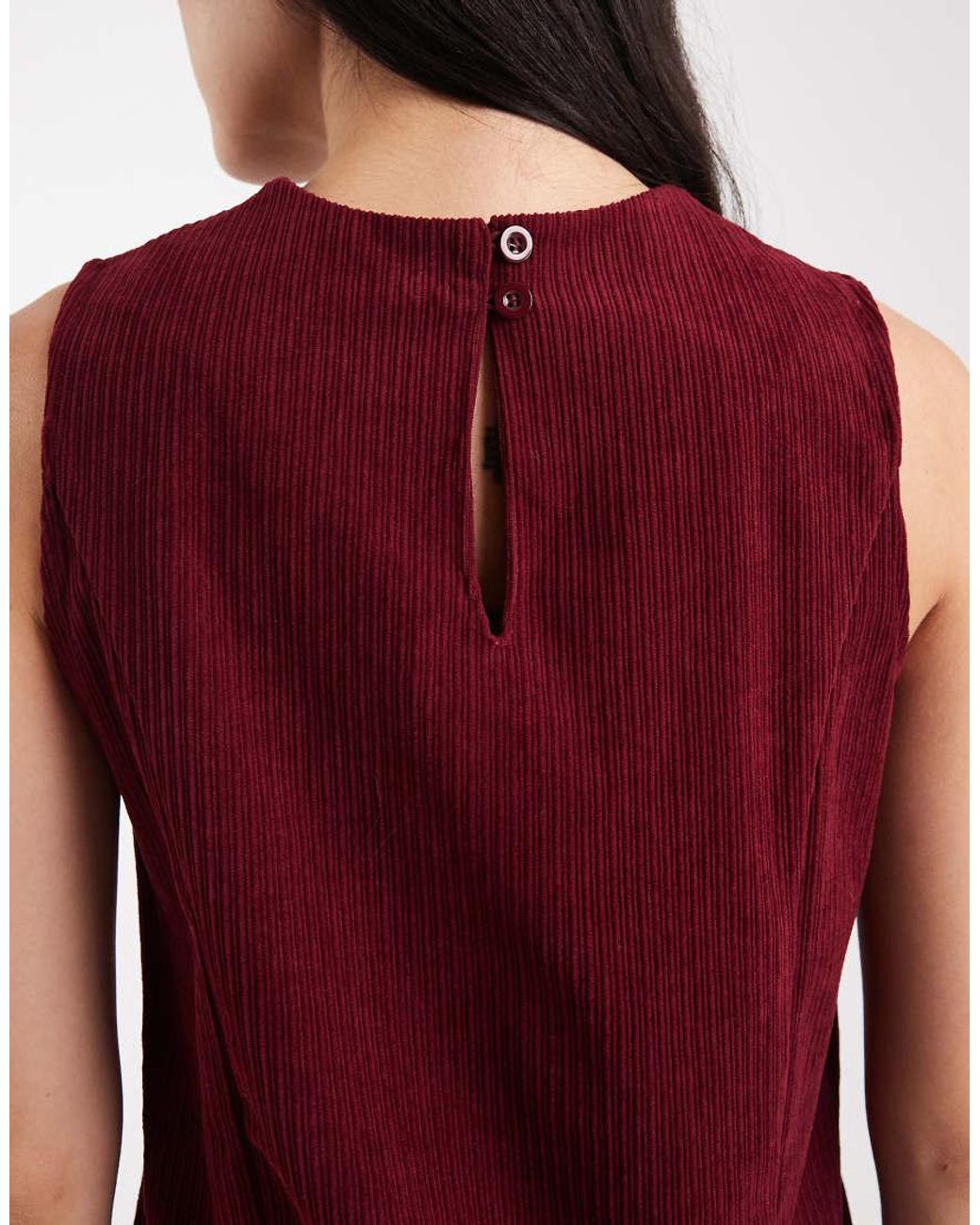 Threadbare Red Cord Sleeveless Mini Dress