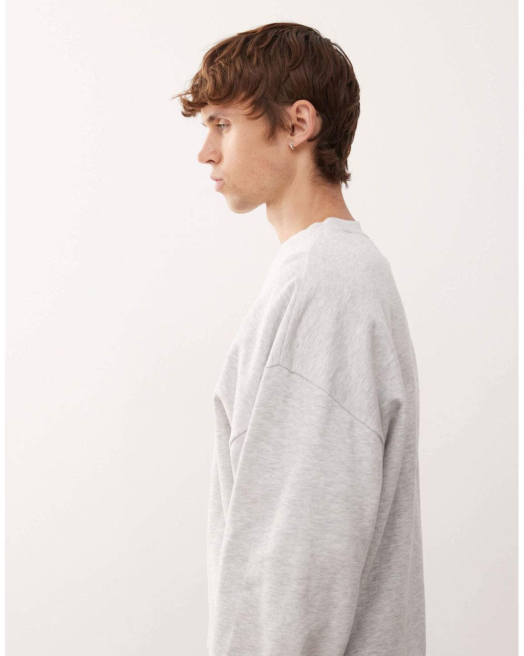 Collusion White Essentials Boxy Oversized Sweatshirt for men