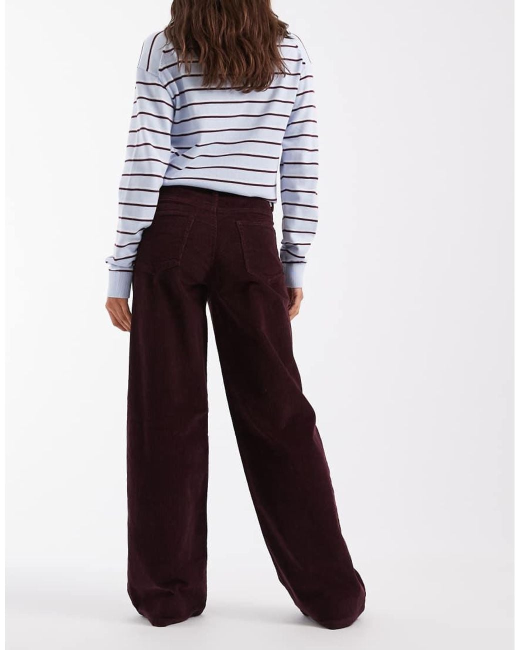 ONLY White Hope High Waist Wide Leg Cord Trousers