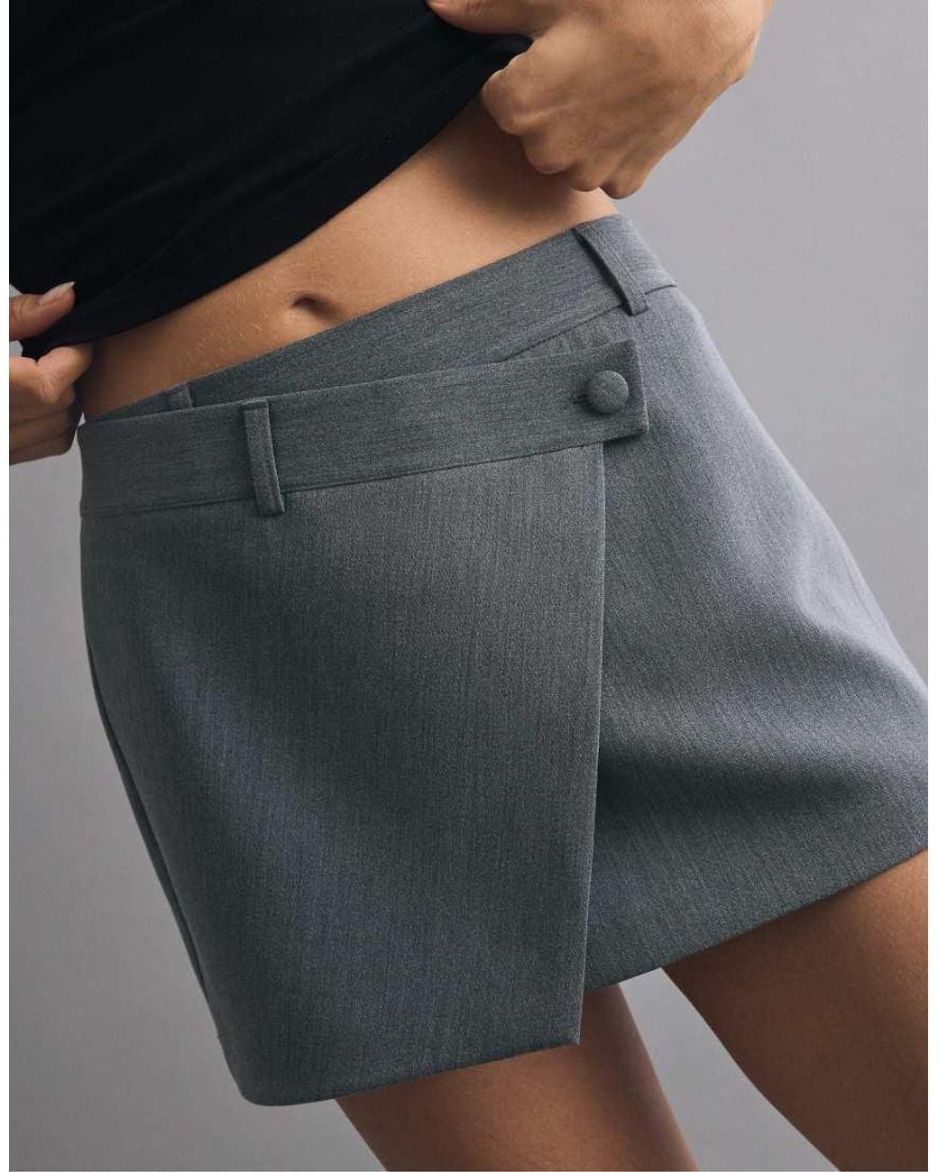 Stradivarius Black Crossover Mini Skort