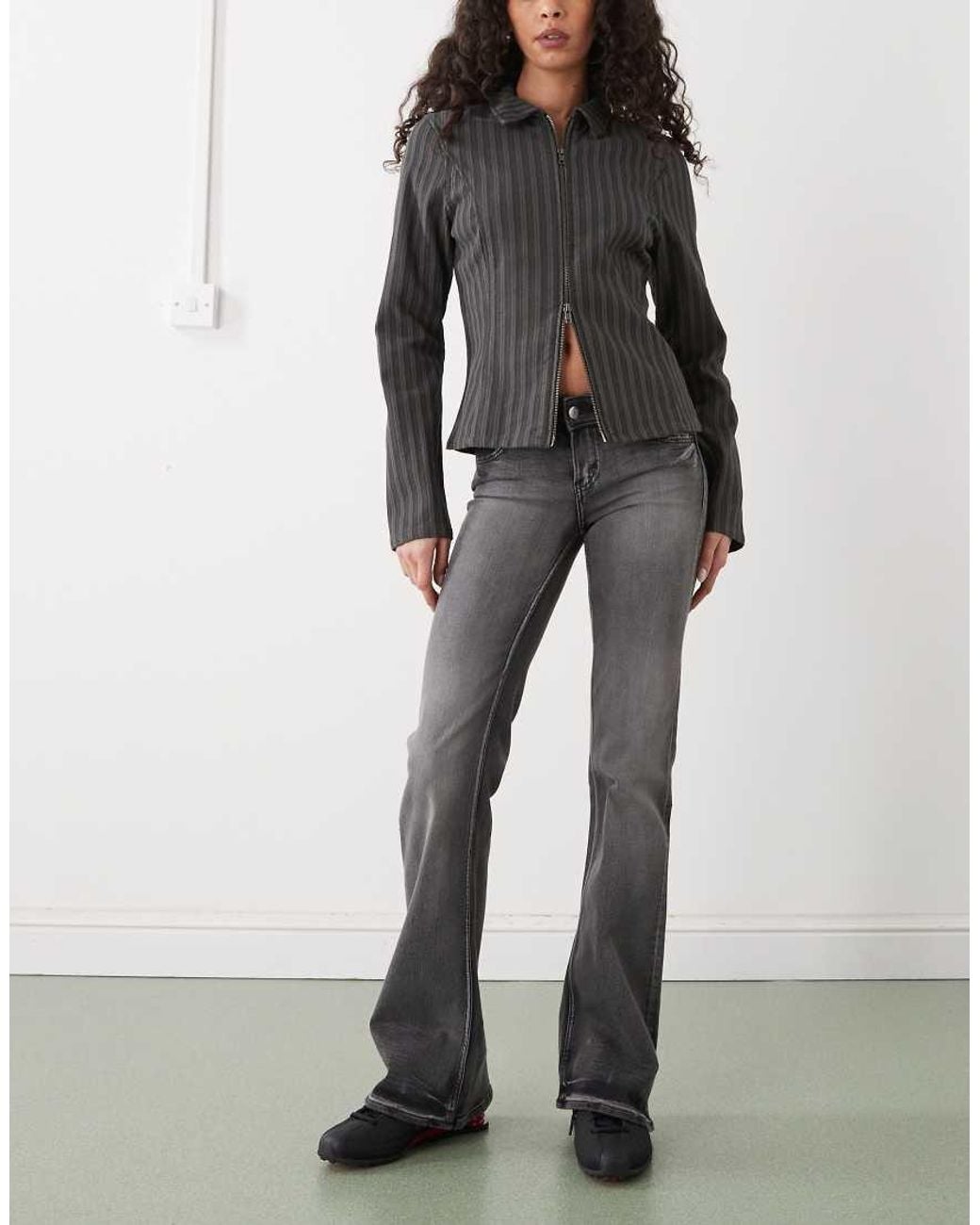 Cheap Monday Gray Booty Bei Stretch Low Rise Bootcut Jeans