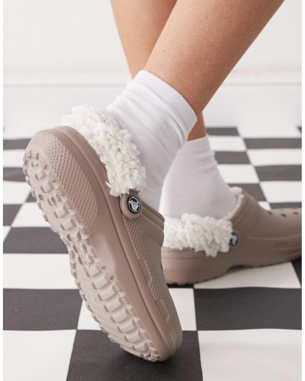 CROCSTM Gray Classic Fleece-lined Clogs