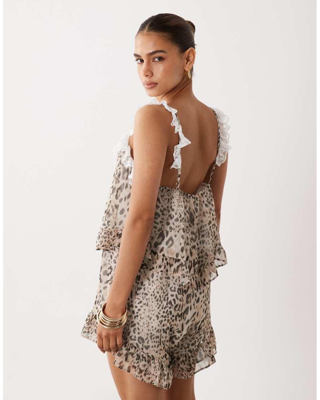 Miss Selfridge White Lace Trim Playsuit