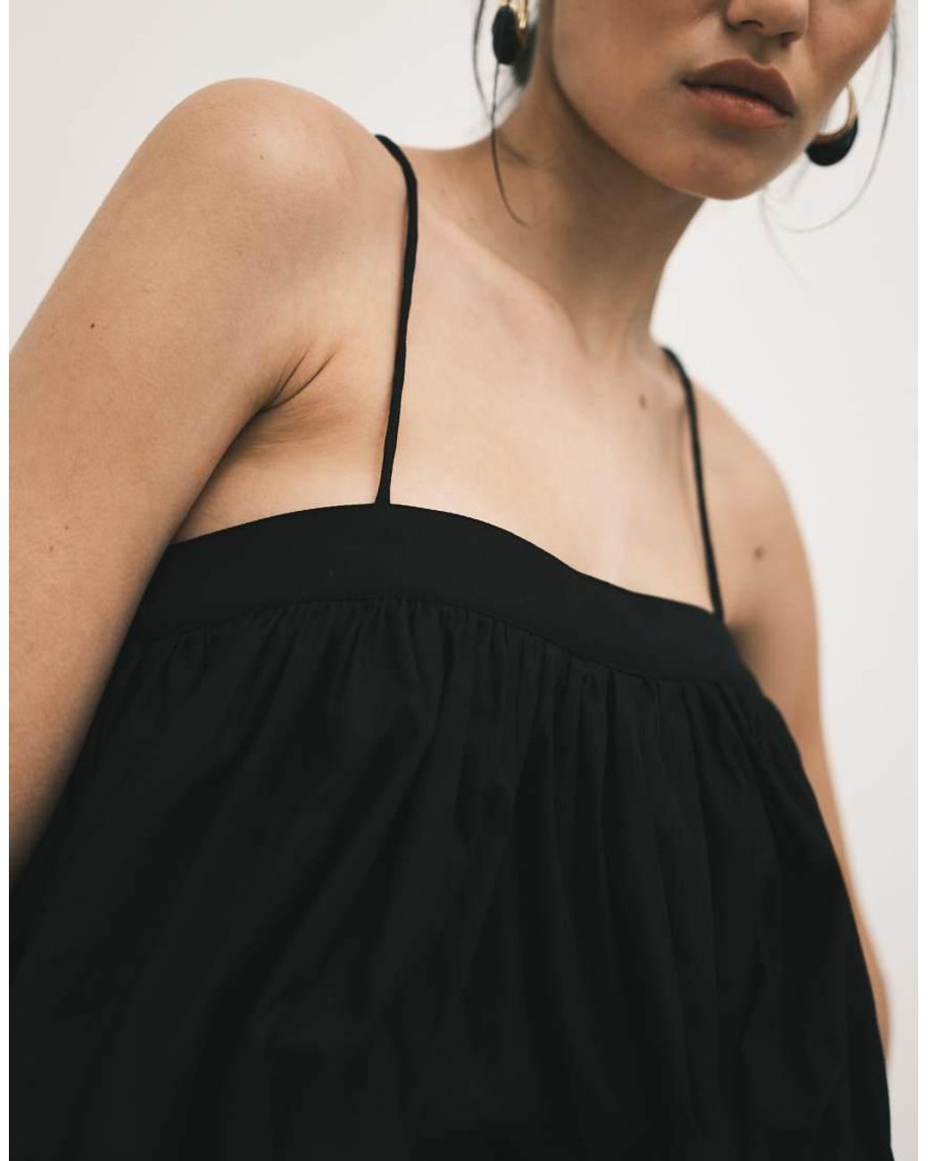 ASOS Black Halter Bubble Hem Top