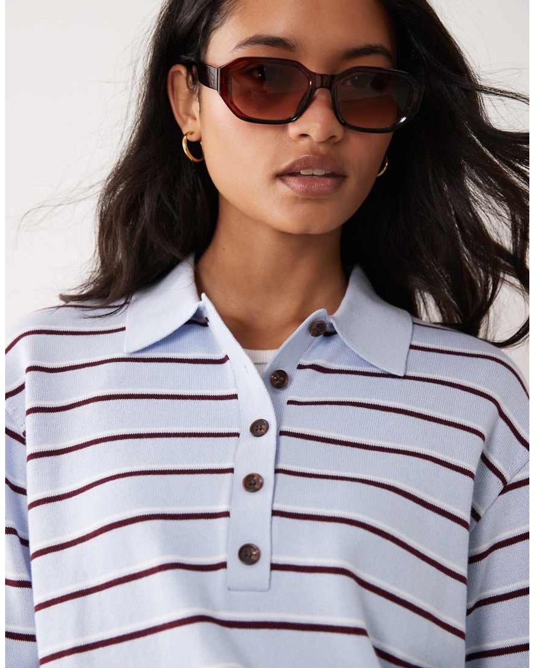 ARKET Blue Merino Polo Jumper