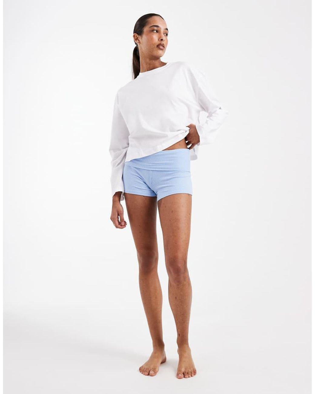 Cotton On White Sleep Ballad Katrina Stripe Shorts