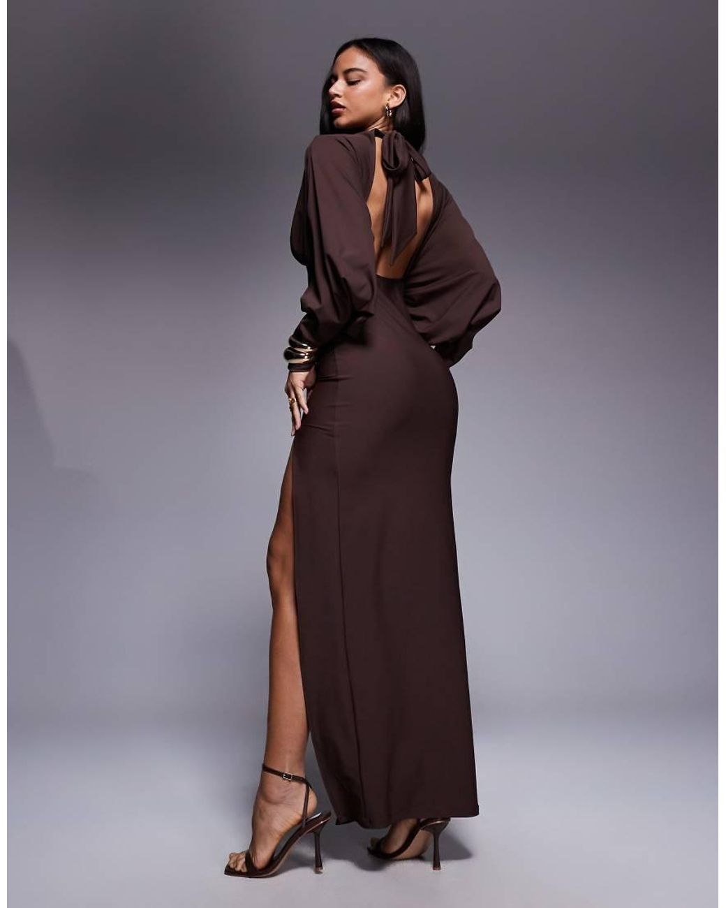 ASOS Brown Asos X The Sourced Collection Batwing Dress
