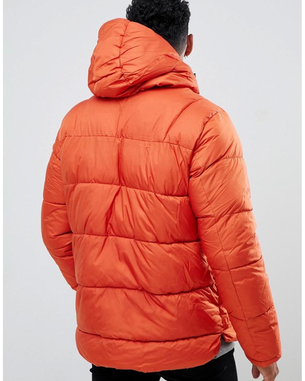 Chaqueta de plumas con forro polar en naranja y capucha de Pull&Bear de  hombre de color Naranja | Lyst