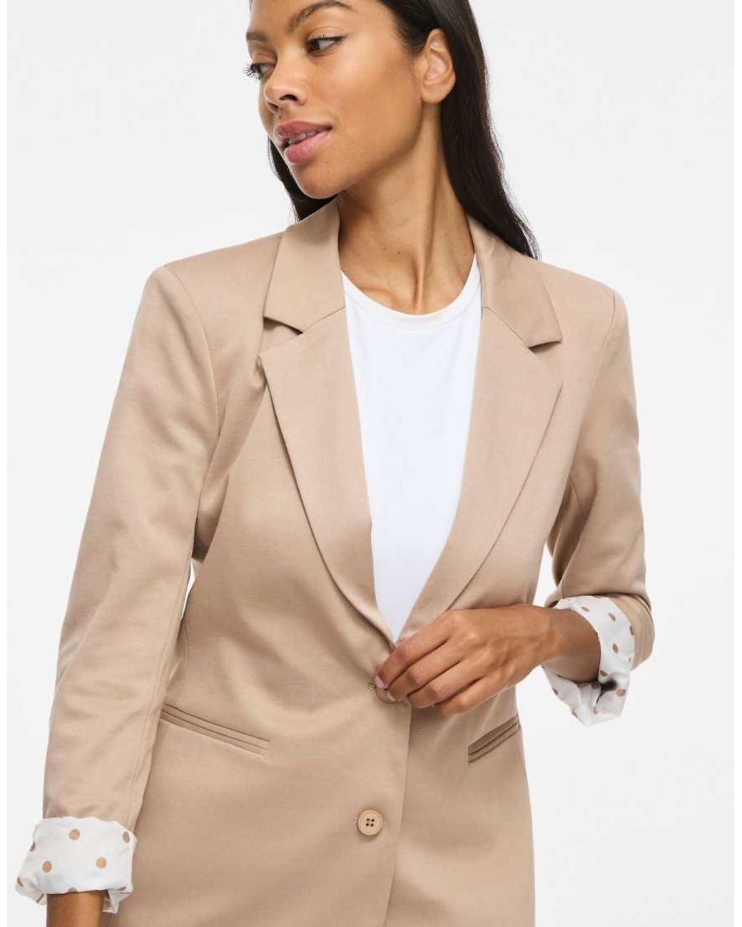 Vila Natural Saga Jersey Slim Fit Blazer