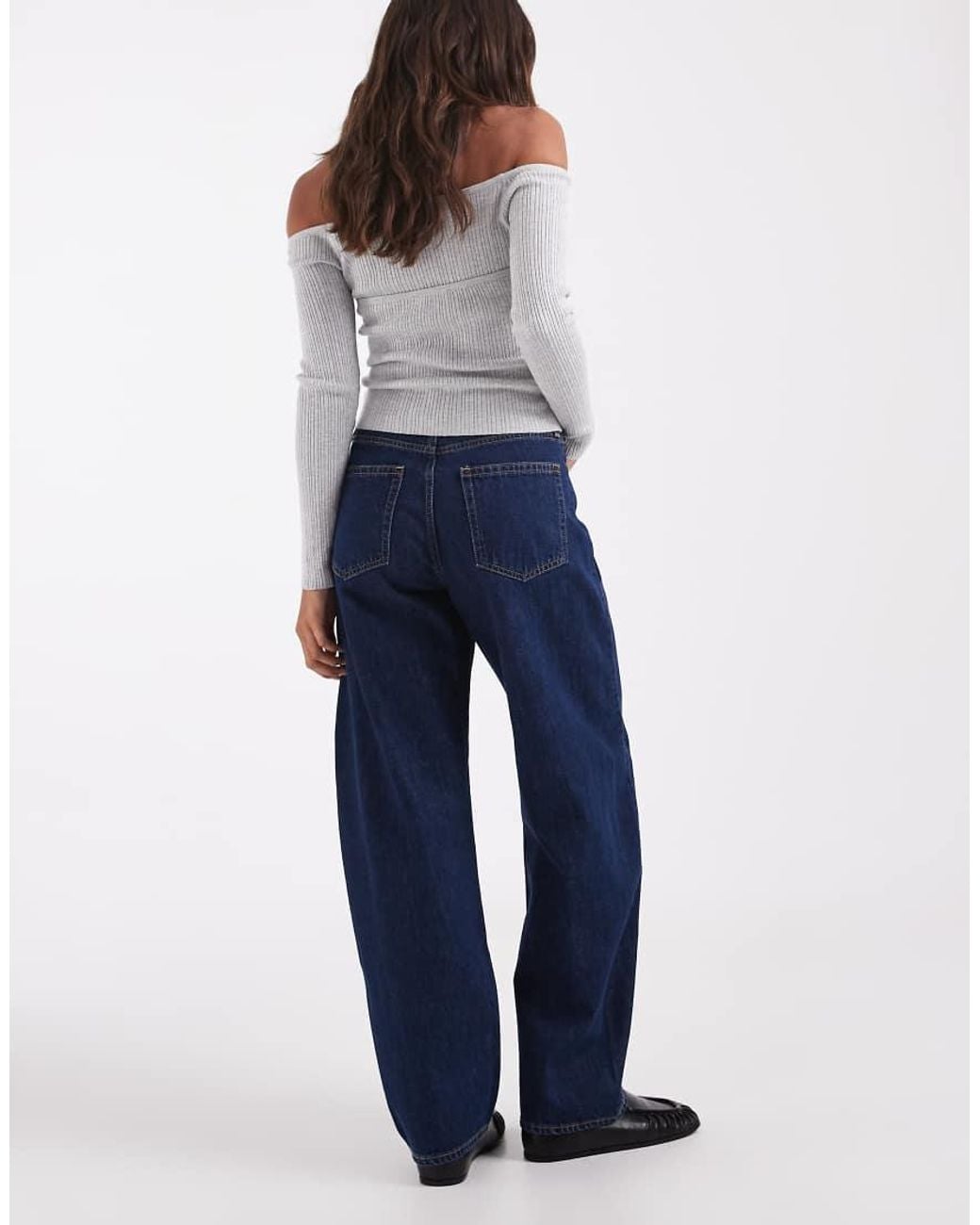 Gap Blue High Rise Barrel Leg Jeans