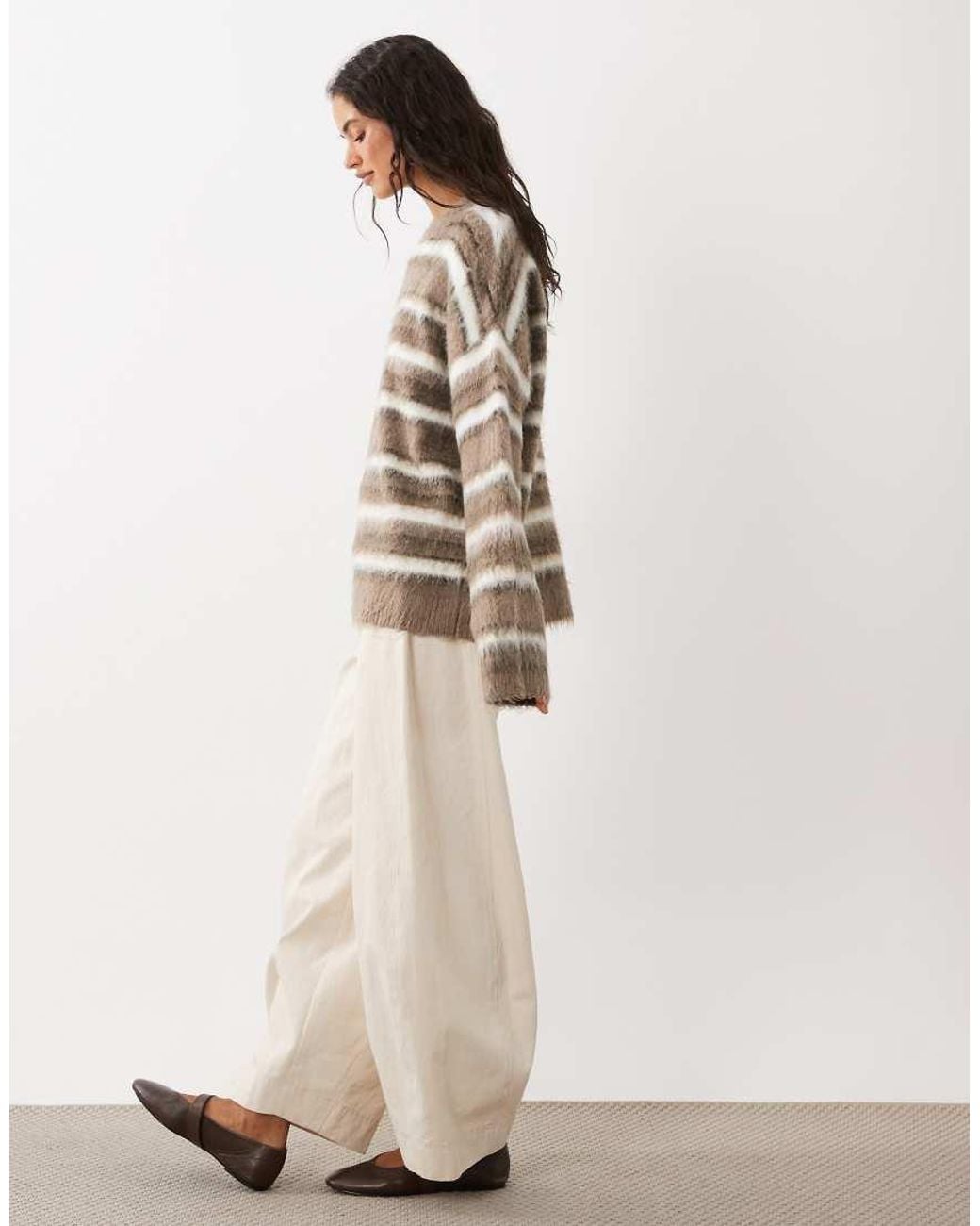 4th & Reckless Brown Fluffy Knit Jumper
