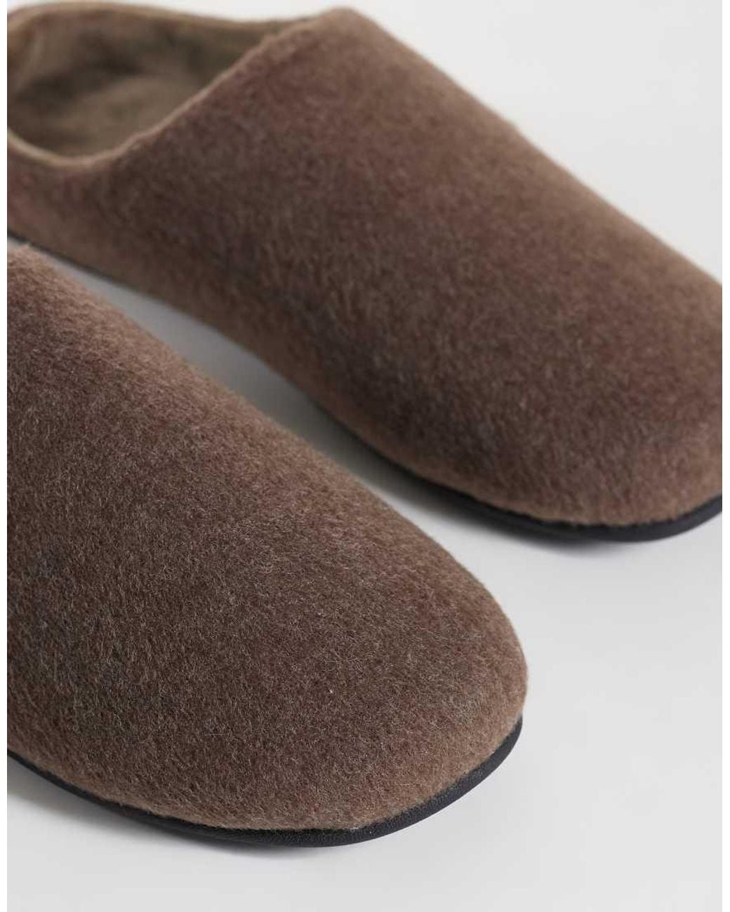 ASOS Brown Mule Slippers On Chocolate Felt for men