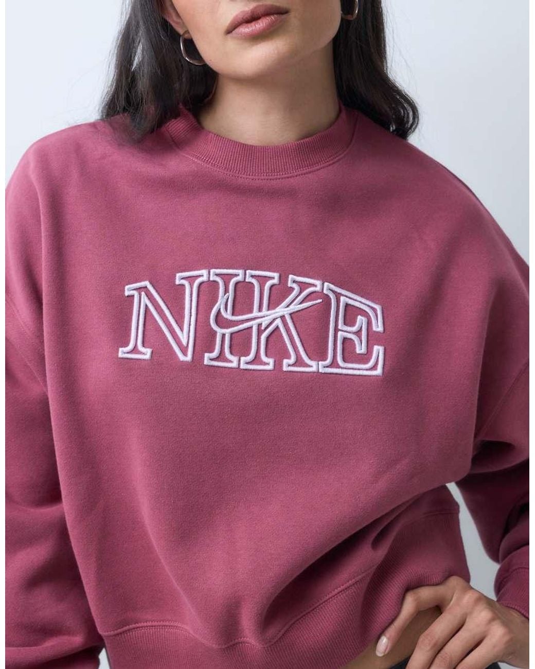 Nike Purple Studio Fleece Mid-weight Graphic Print Sweat