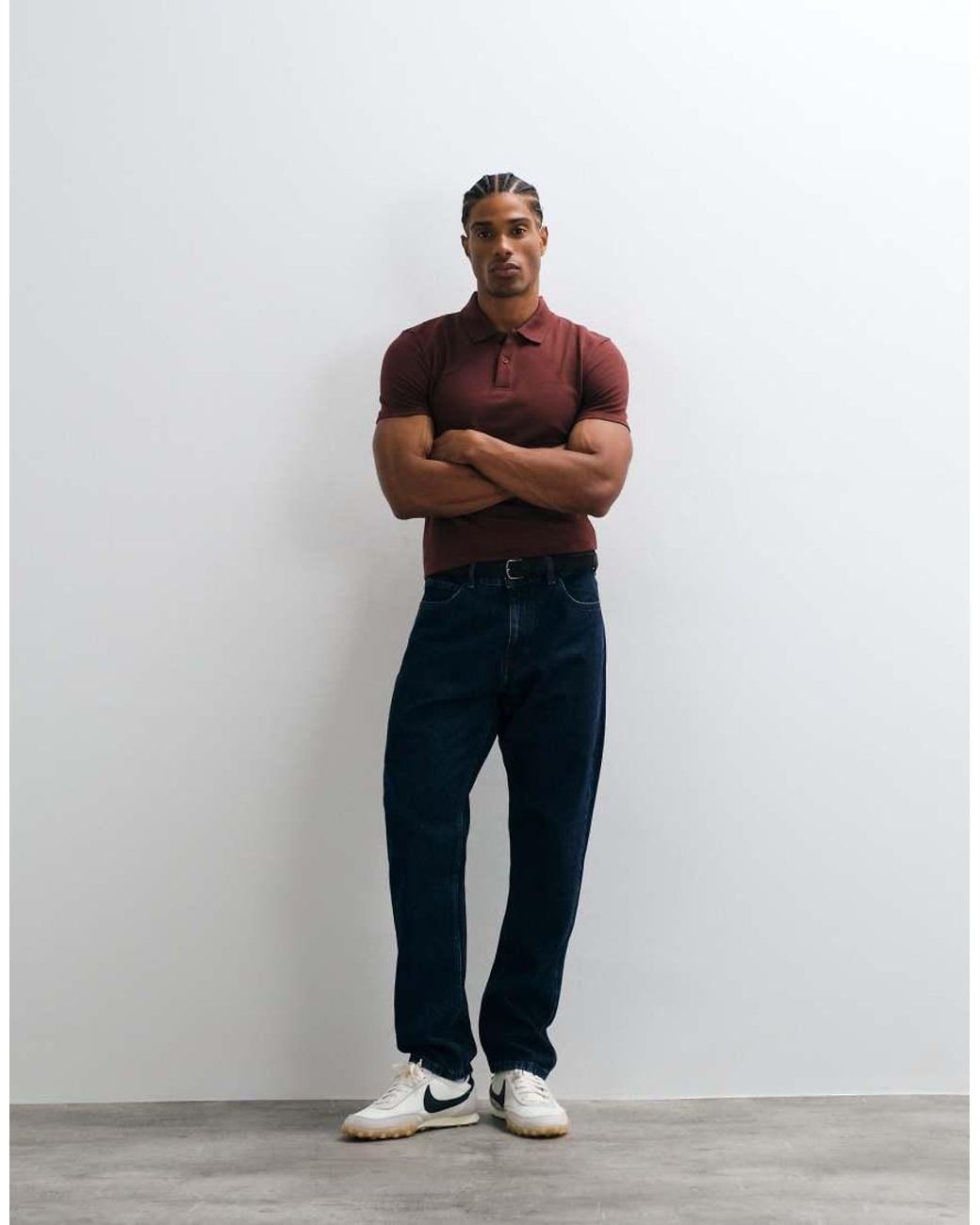 ASOS Brown Essentials Slim Fit Polos for men