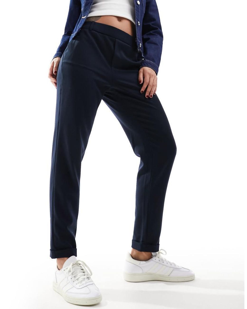 Vero Moda Blue Straight Leg Trousers