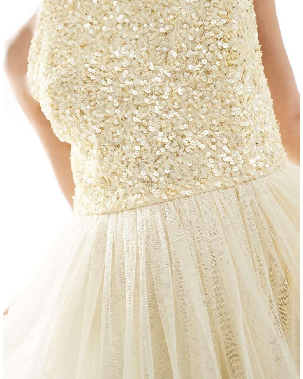 Maya White Embellished Halter Neck Maxi Bridesmaid Dress