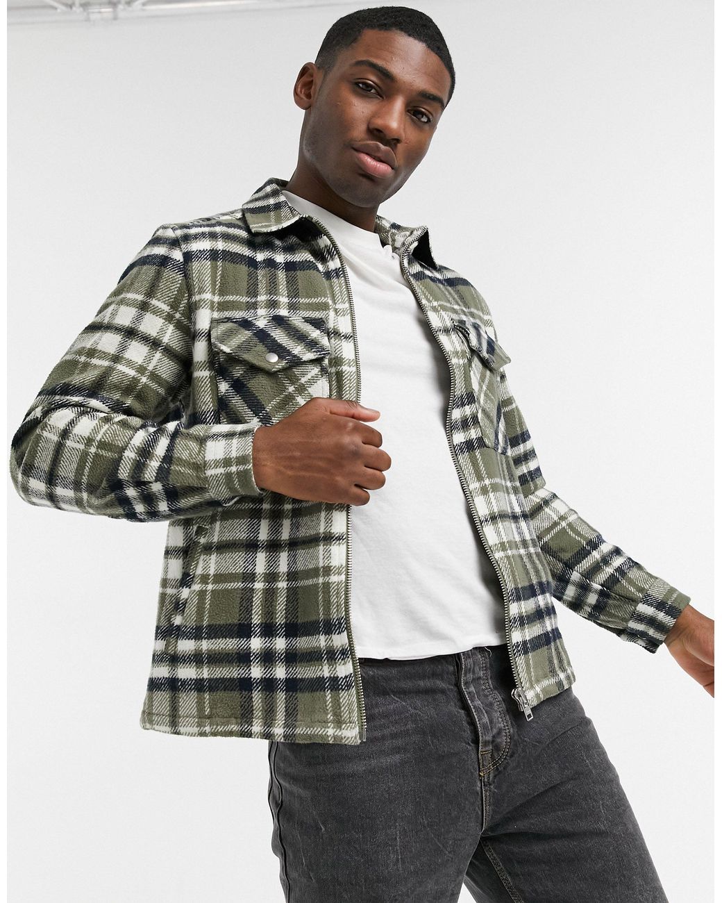 River island sales mens check shirt