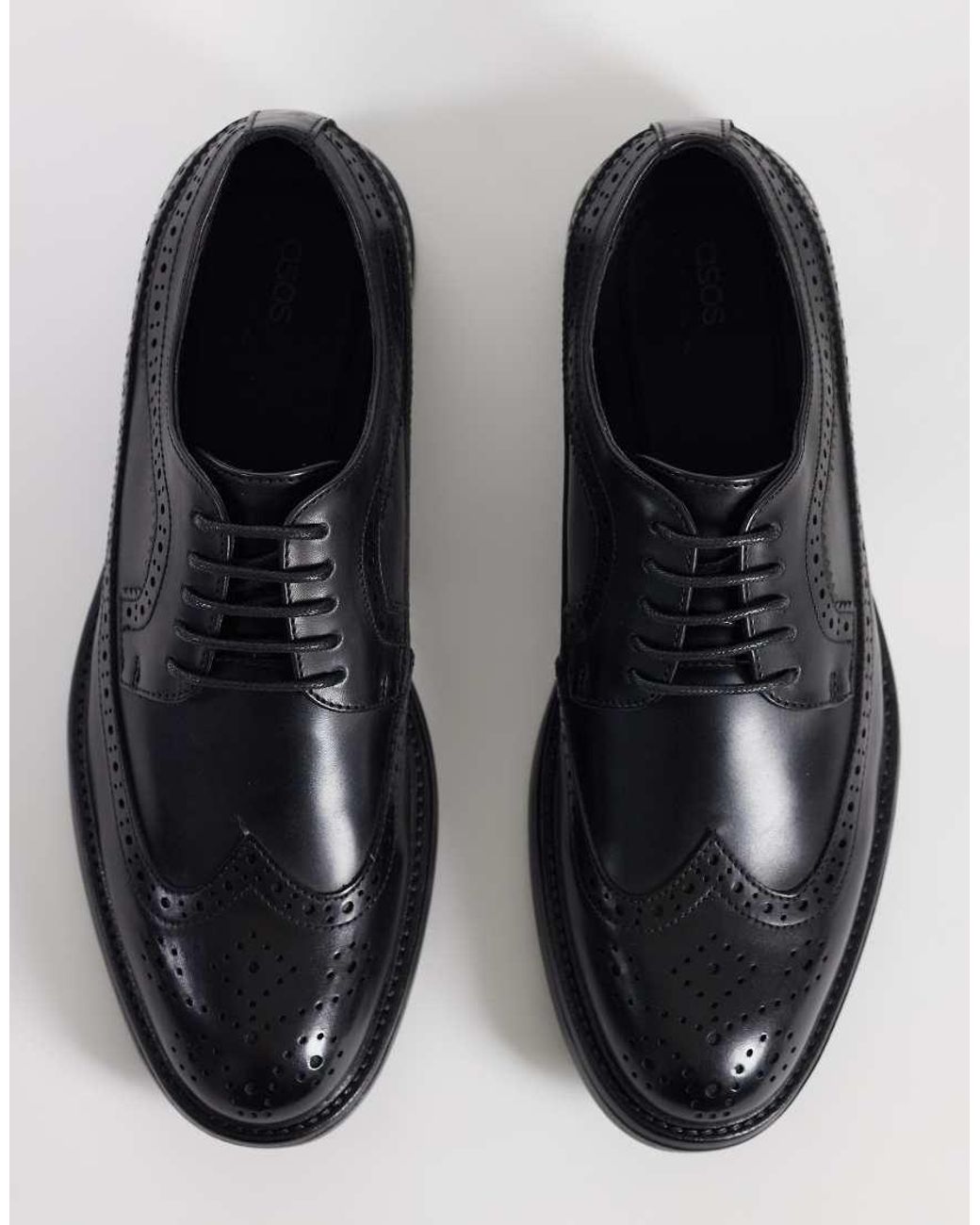 ASOS Black Lace Up Brogue Shoes for men
