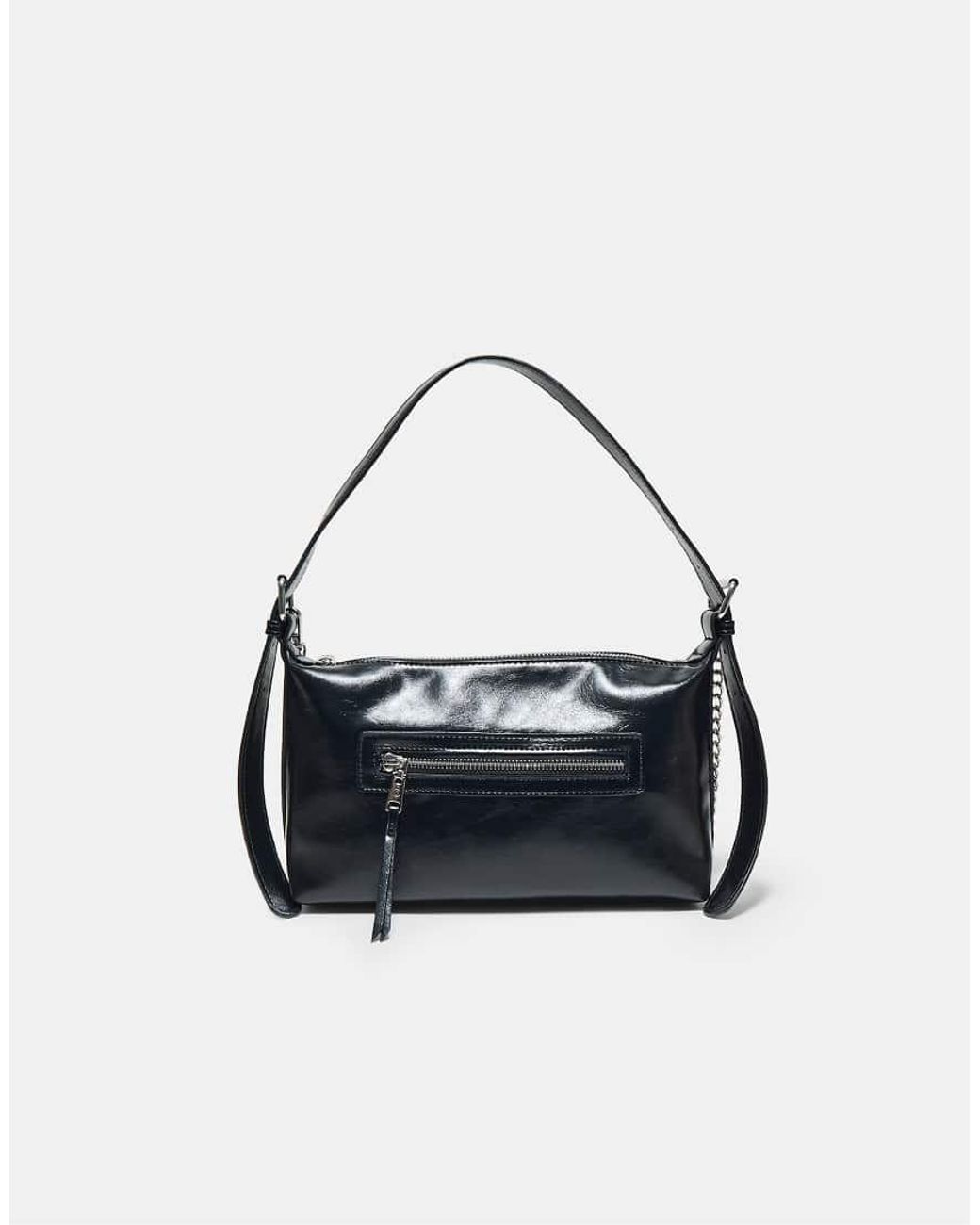Stradivarius Blue Shoulder Bag With Front Pocket