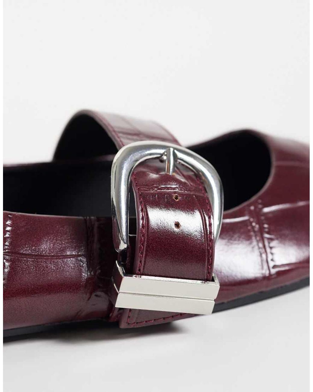 ASOS Purple Lotus Buckle Detail Mary Jane Ballets