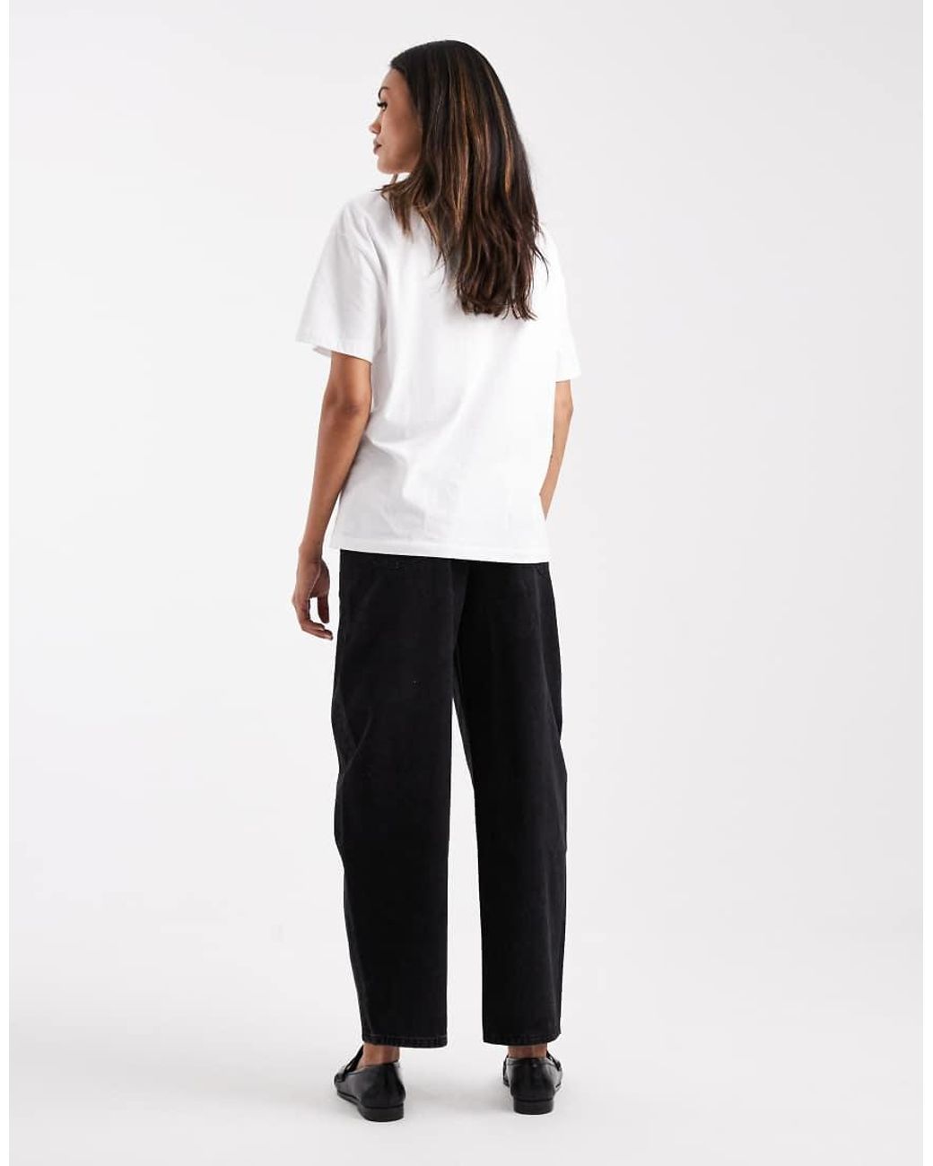 ASOS White Asos Design Maternity Slim Barrel Leg Jeans