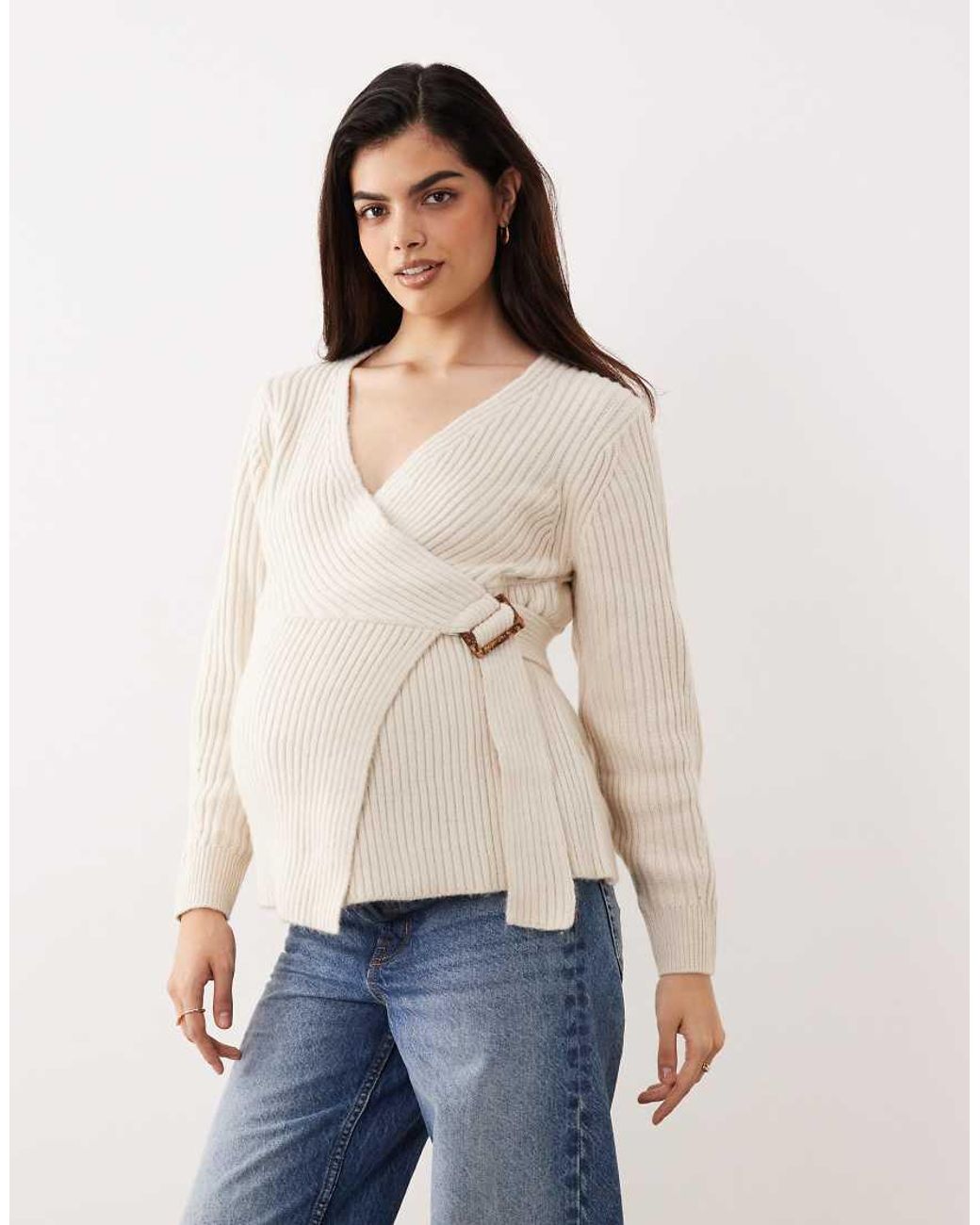 ASOS Natural Asos Design Maternity Wrap Cardigan