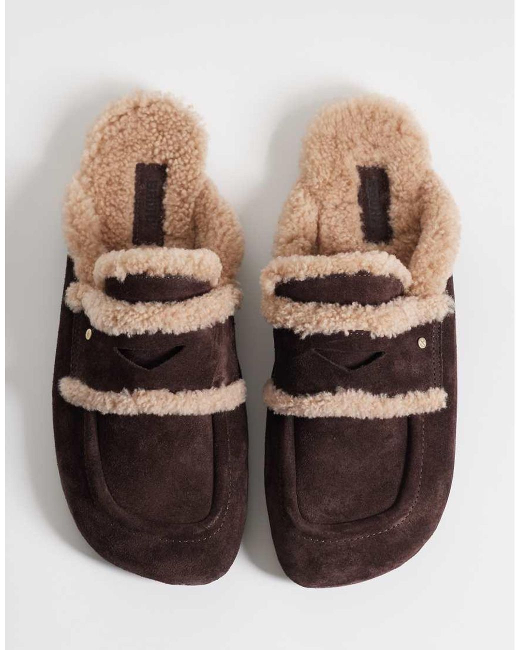Bronx Brown Jaxx-ie Slip On Furry Mules