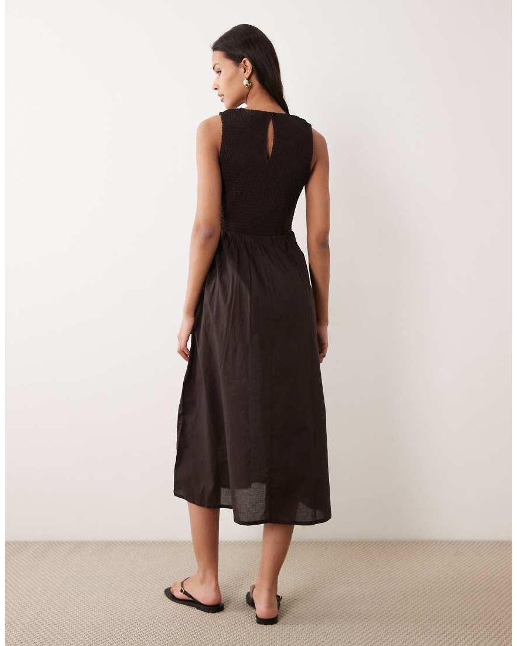 Jdy Natural Sleeveless Smock Midi Dress
