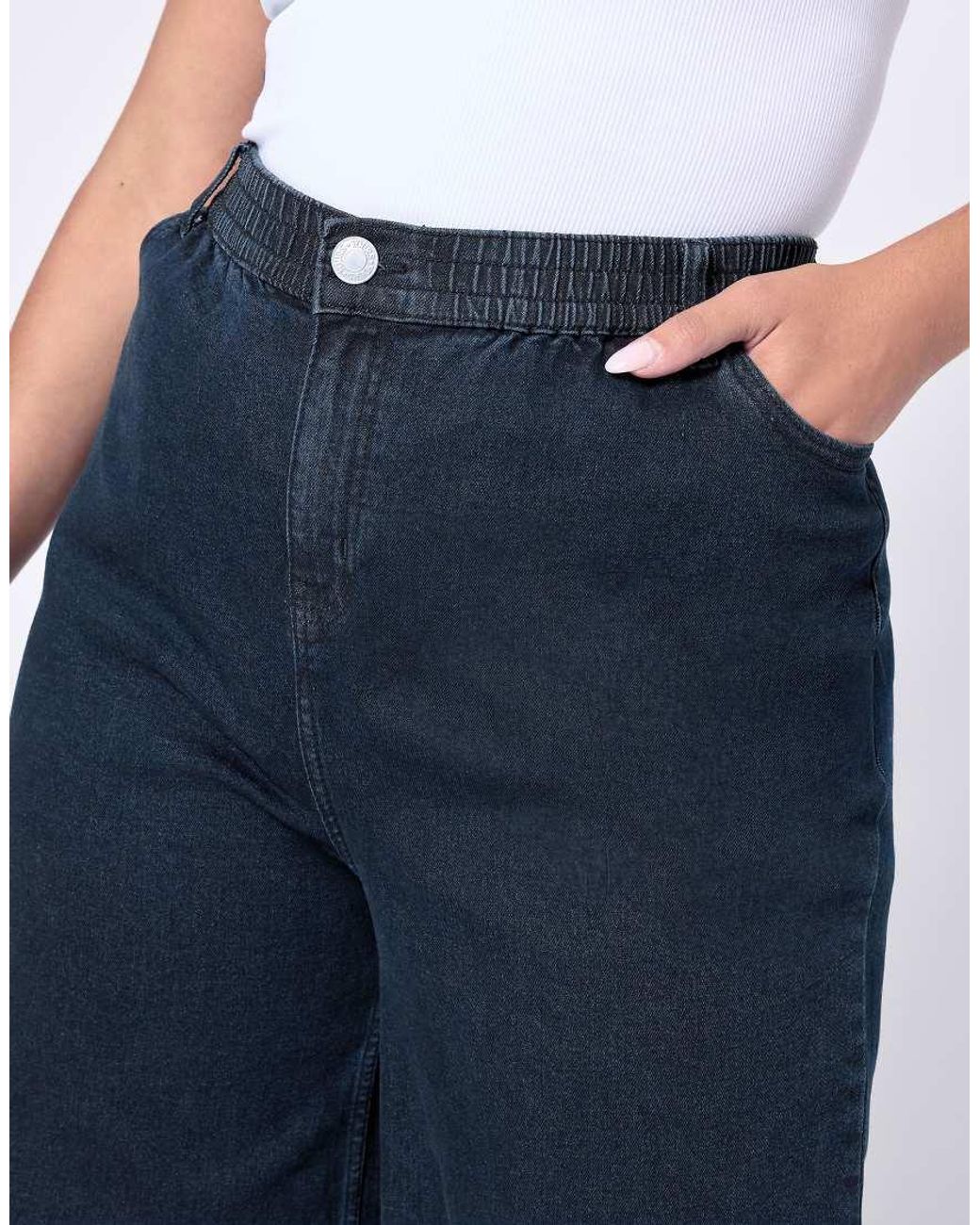 Yours Clothing Blue Wide Leg Slouchy Jeans