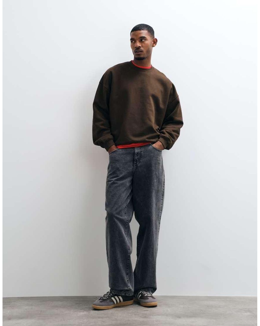 ASOS Brown Essential Extreme Oversized Sweatshirt for men
