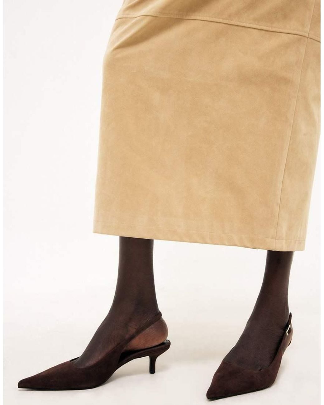 NA-KD Black Suede Slingback Pumps