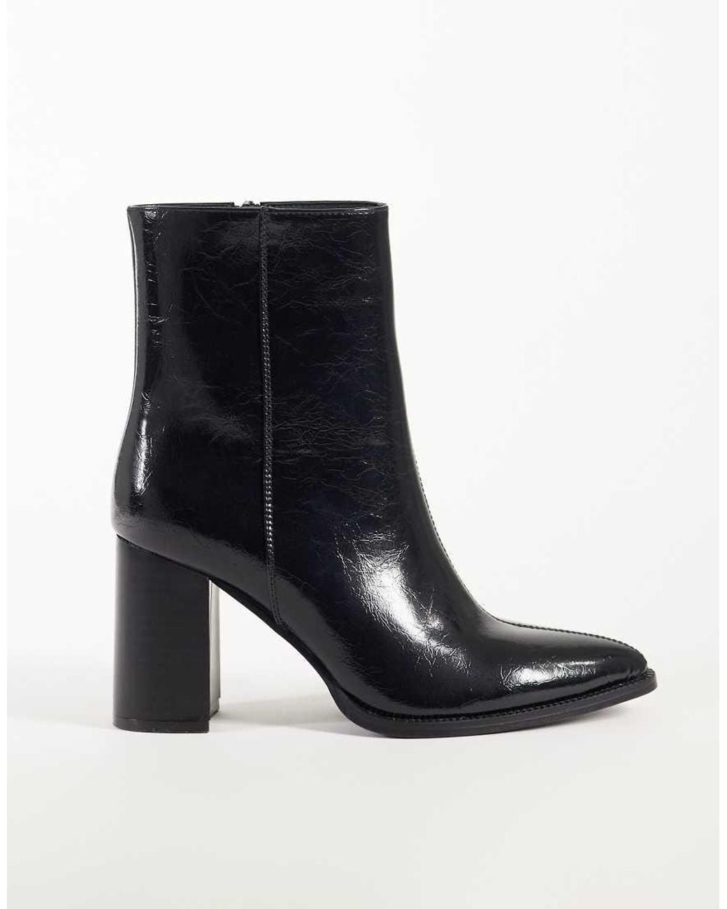 Threadbare Black Pointed Heeled Ankle Boot