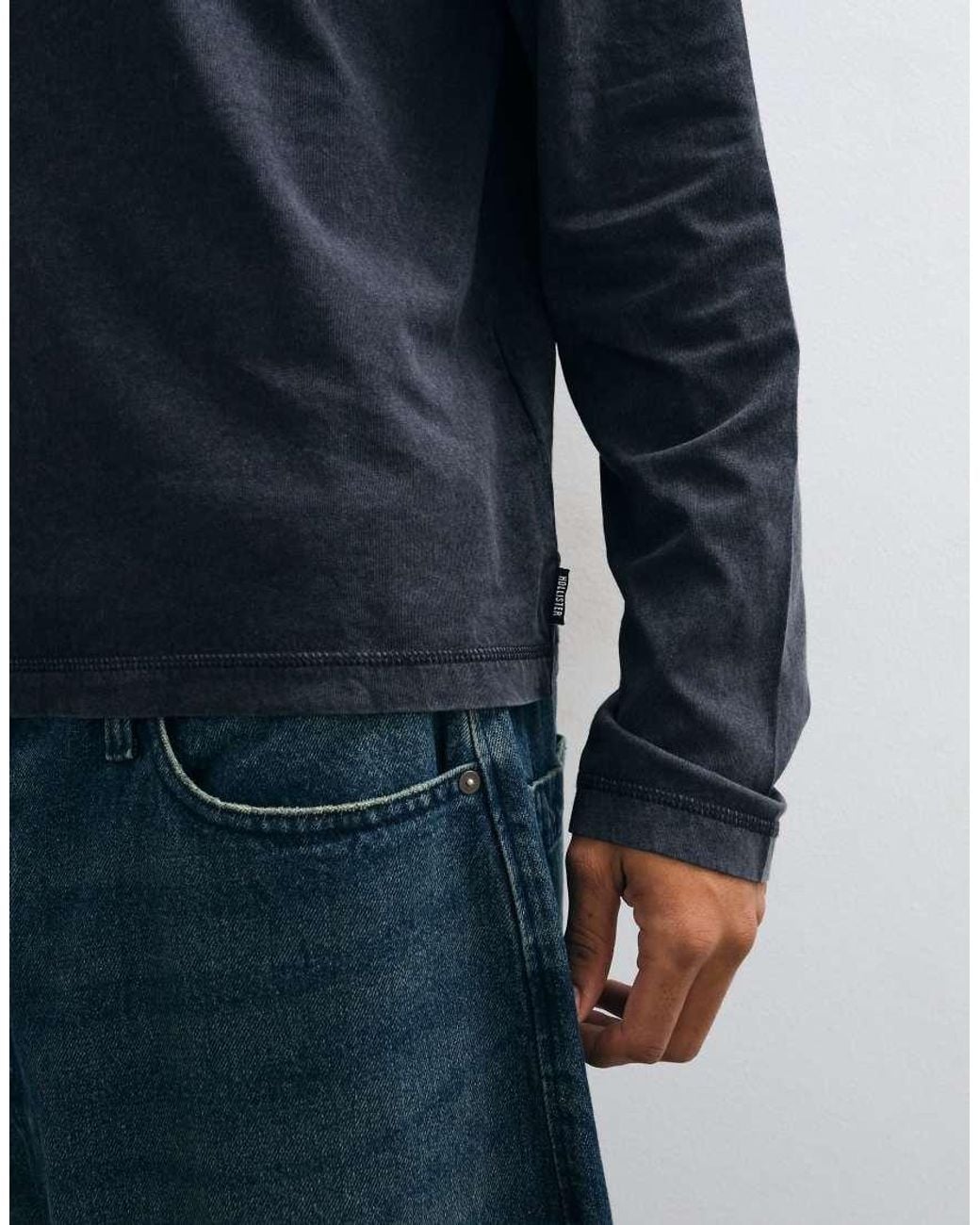 Hollister Blue 3 Pack Long Sleeve T-Shirts for men