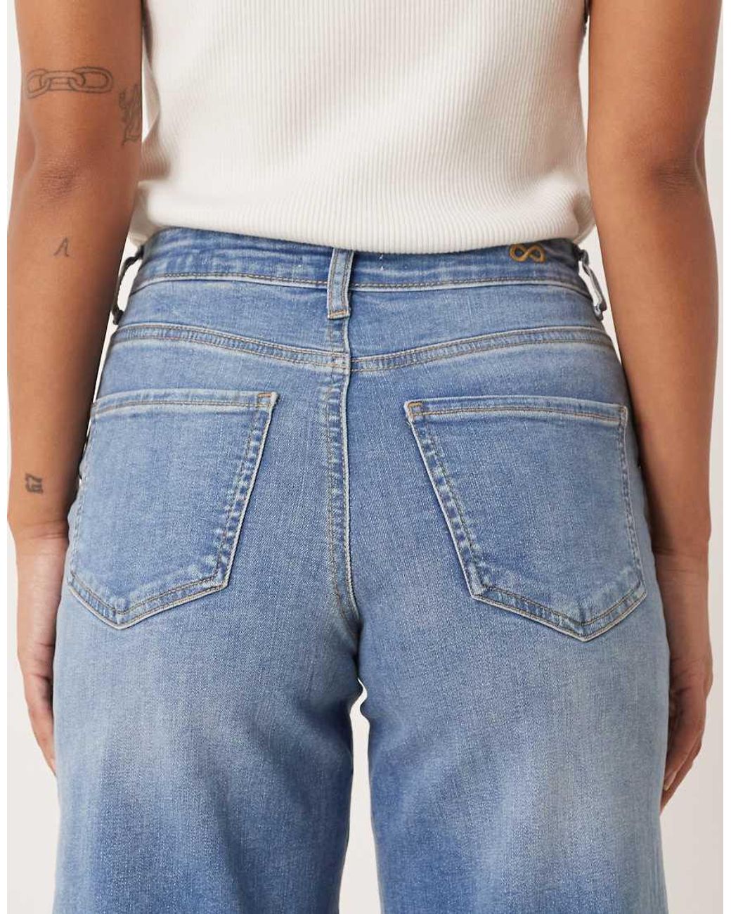 JDY Petite Blue Felina High Waist Wide Leg Jean