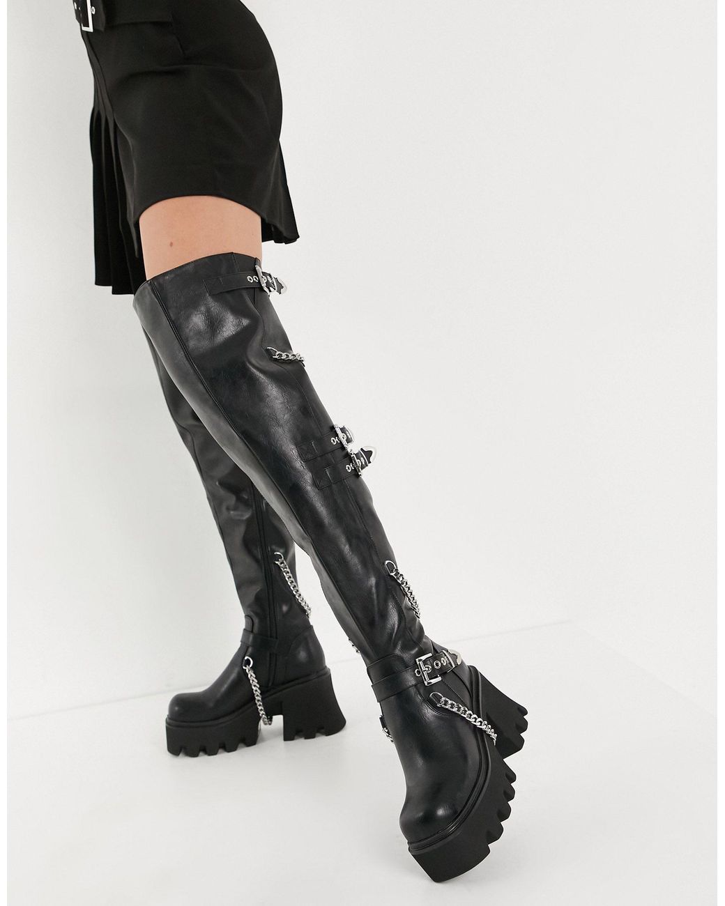 Chunky over 2024 the knee boots