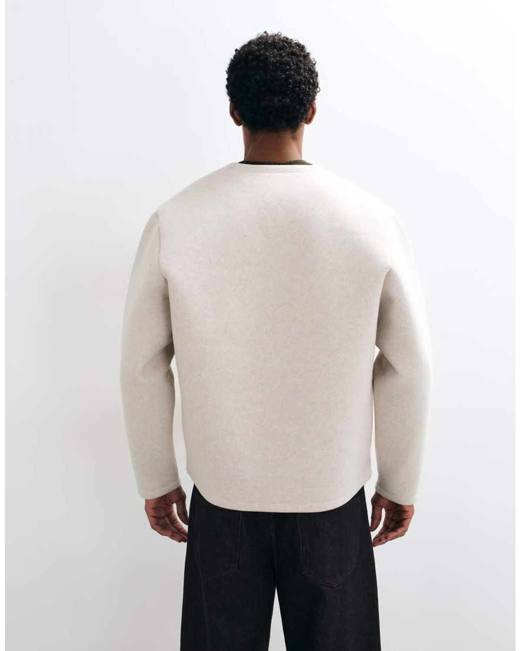 ASOS White Relaxed Cardigan Style Zip Through for men