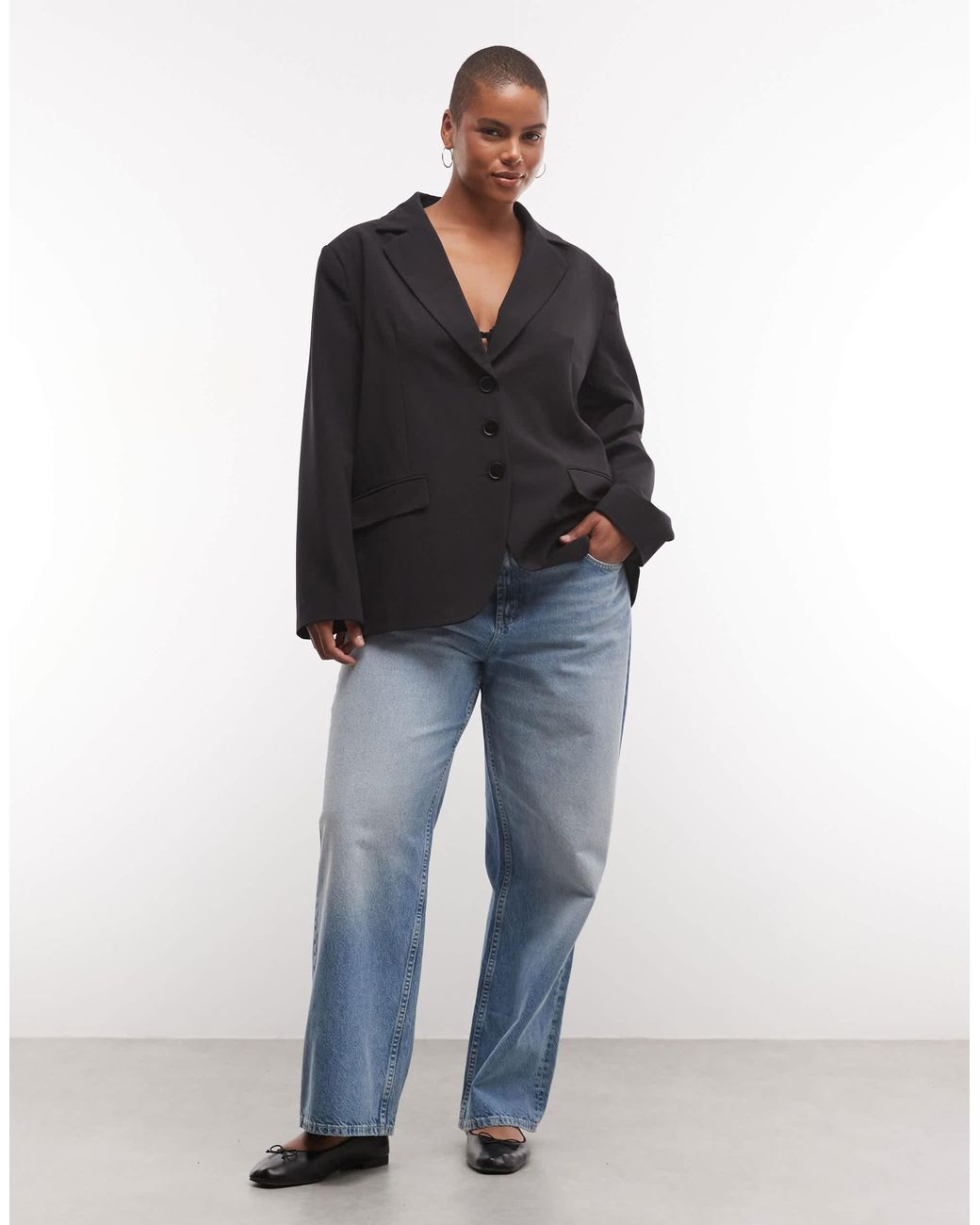 Collusion Black Plus Oversized Blazer