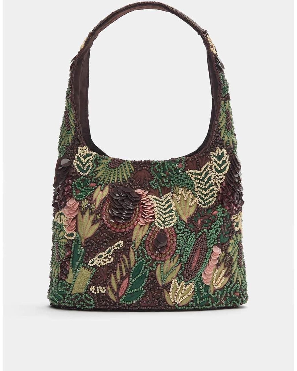 Borsa Da Spalla Con Perline di Pull&Bear in Gray