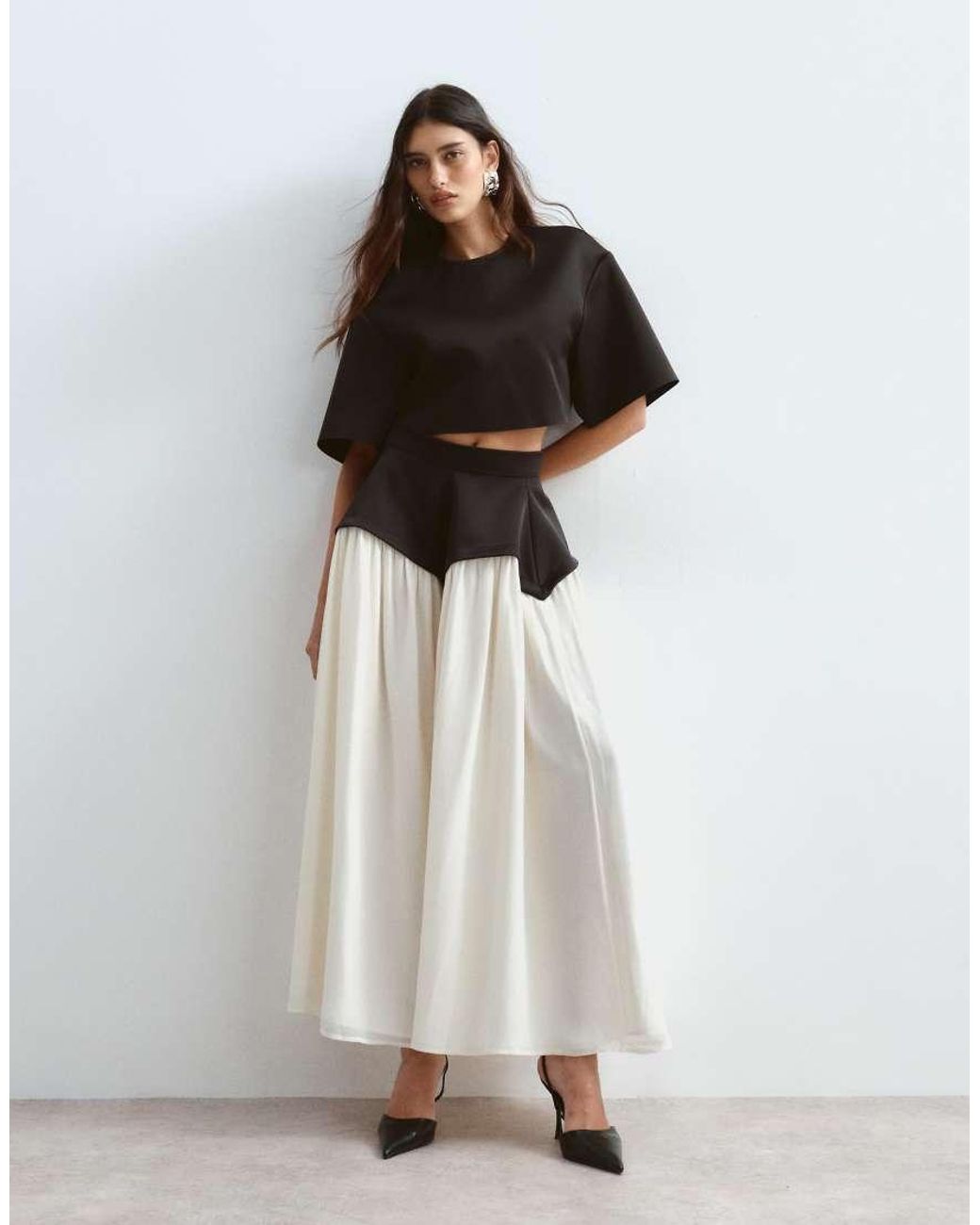ARRANGE Black Crop T-shirt Co-ord