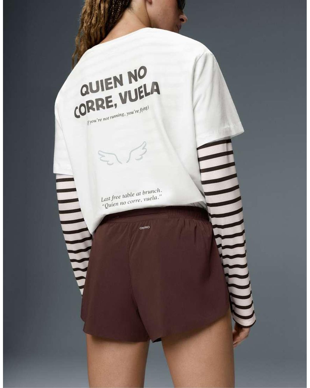 Oysho Brown 6cm Low-rise Technical Shorts