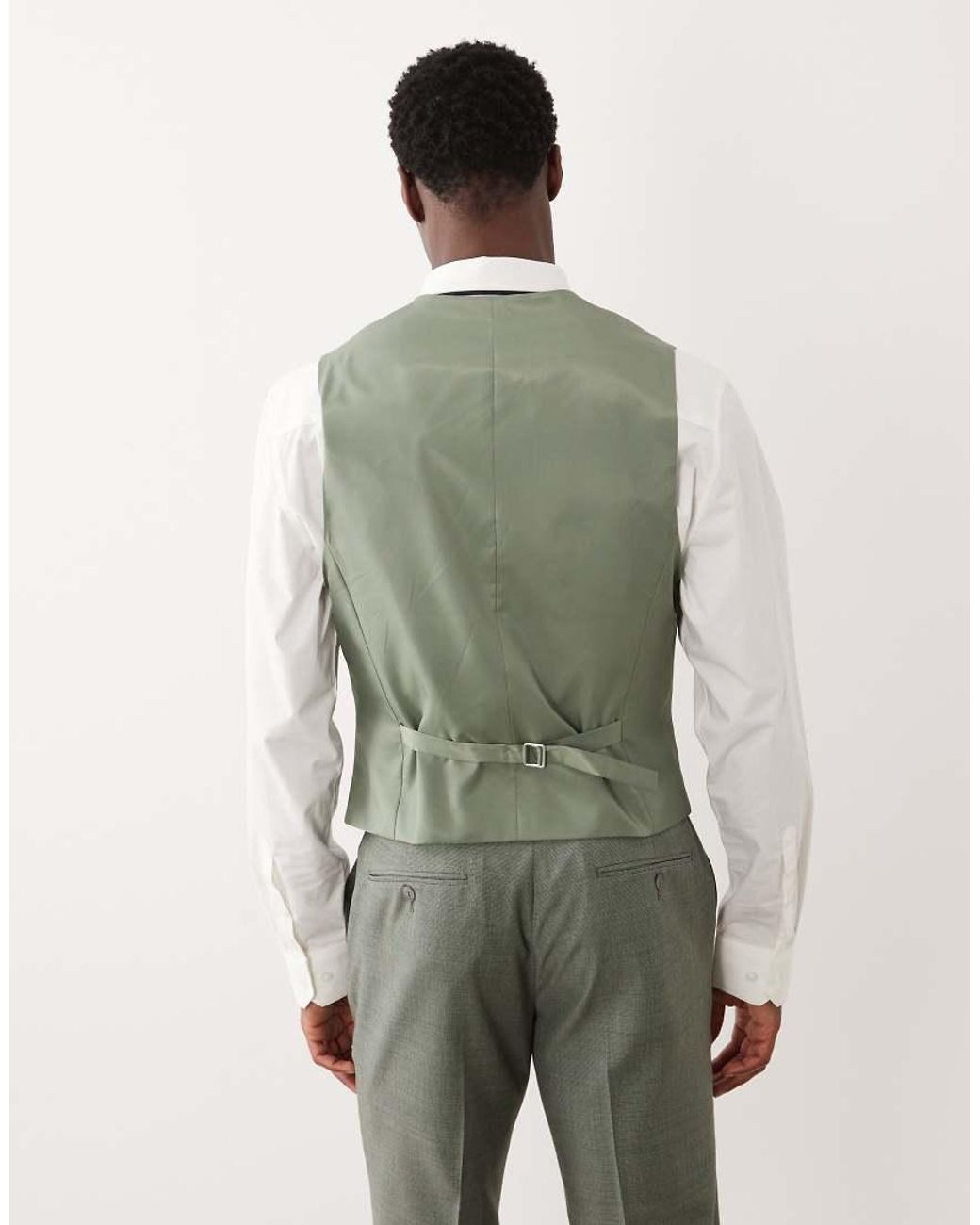 ASOS Green Slim Suit Waistcoat for men