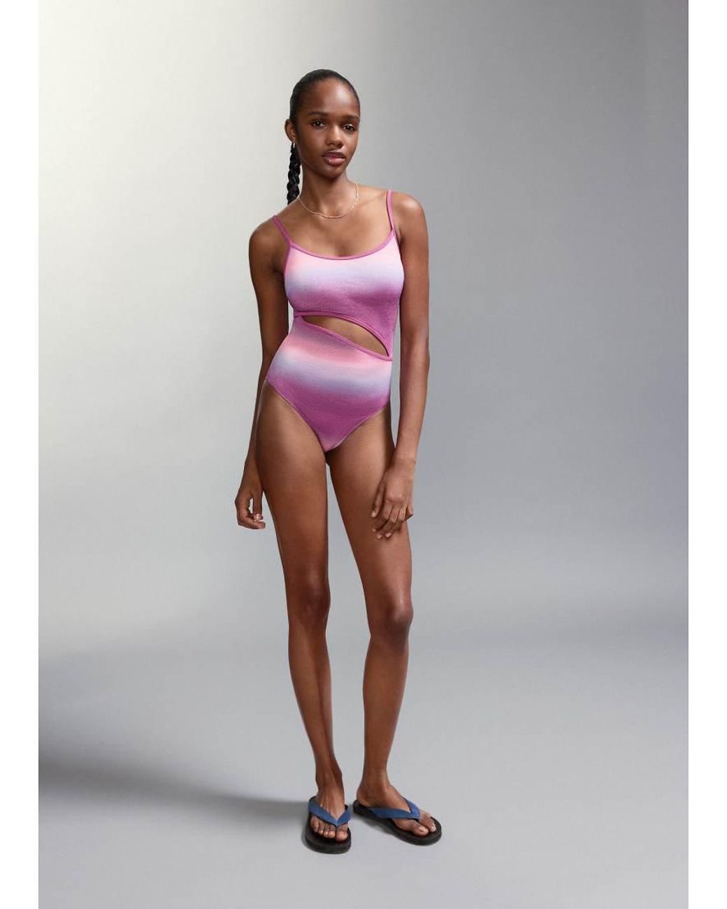 Mango Gray Teen Cut Out Swimsuit