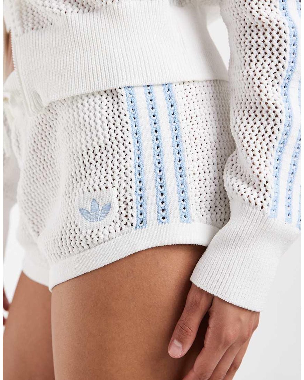 Adidas Originals White Crochet Shorts