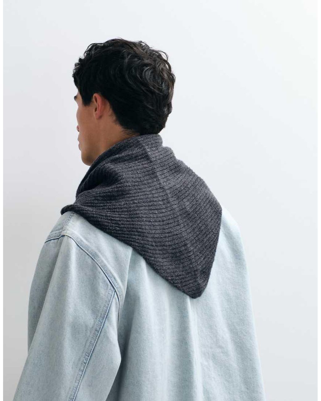 ASOS Blue Rib Triangle Scarf for men