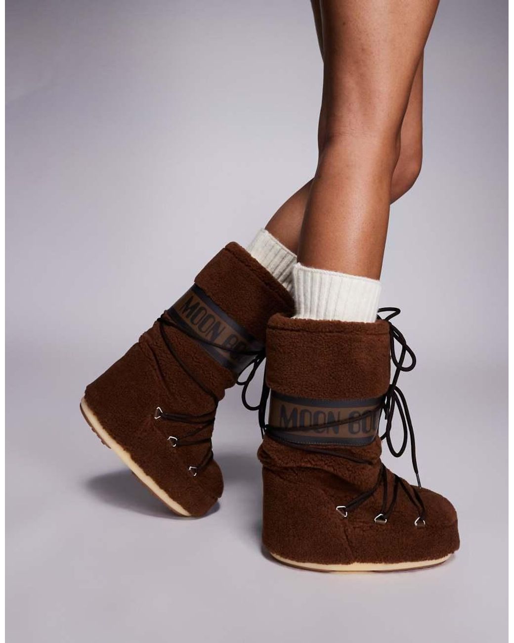 Moon Boot Brown Moonboot Icon Fleece Snowboot
