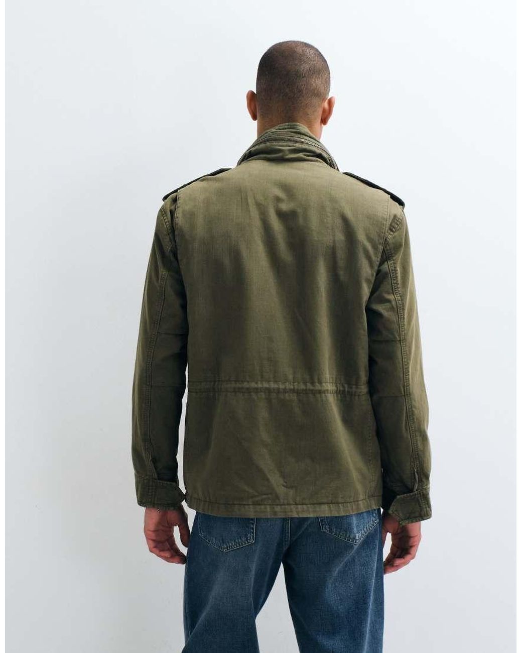 Abercrombie & Fitch Green Zip Up Utility Jacket for men