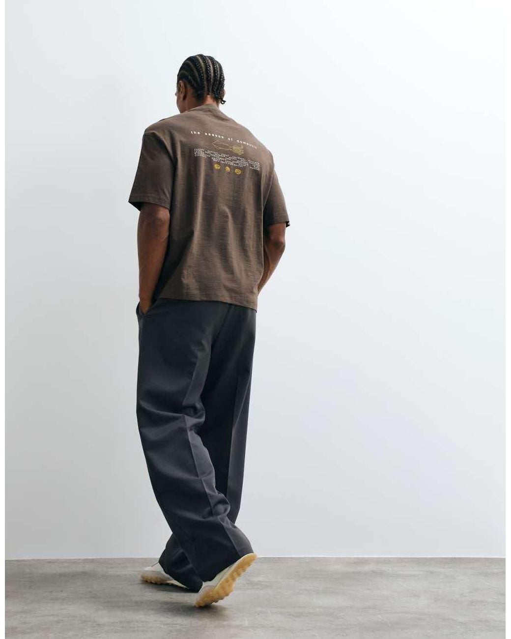 SELECTED Gray X Domestic 100% Cotton Heavyweight T-shirt With Print for men